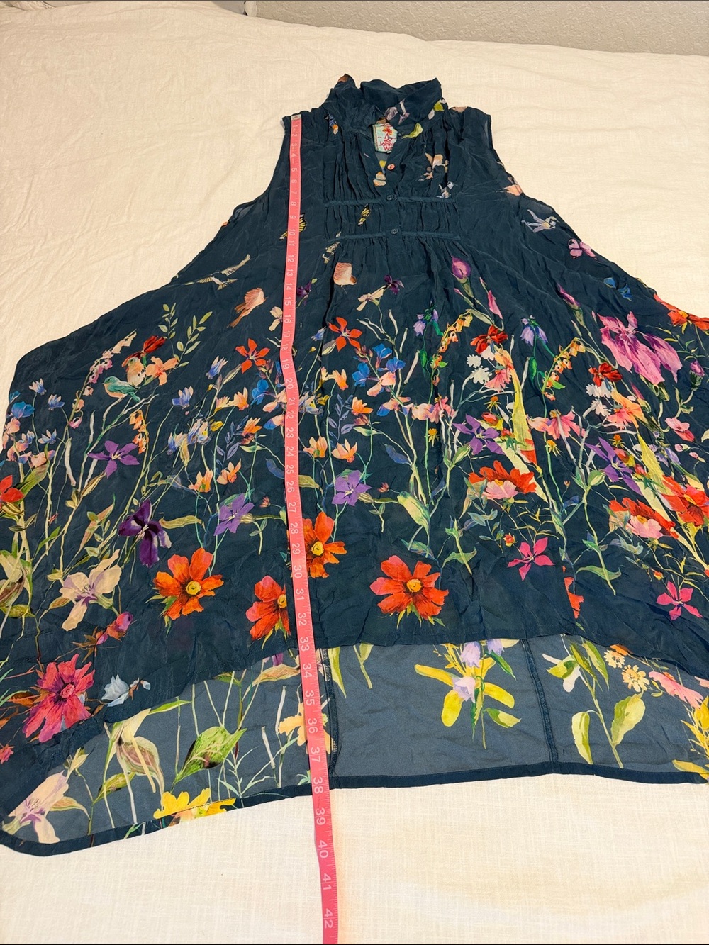 Johnny Was Summy Long Tunic Dress Dark Floral Boho Small - Picture 13 of 14